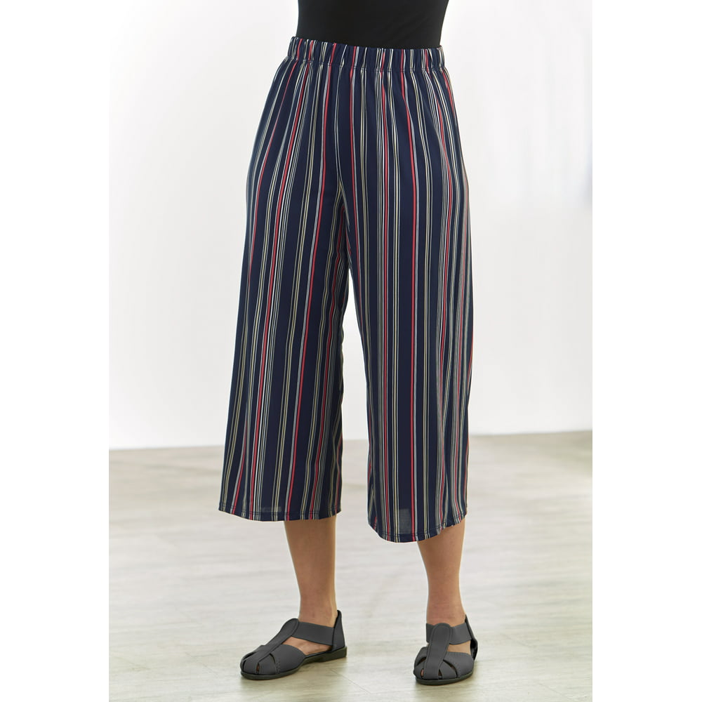 The Lakeside Collection - Women’s Wide Leg Capri – Gaucho Pants ...