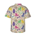 thumbnail image 3 of Fotbe Colorful Poodle Dog Hawaiian Shirt for Men Unisex Summer Beach Casual Short Sleeve Cotton Linen Button Down Shirts-Small, 3 of 9