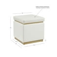 thumbnail image 4 of Linon Elta Square Storage Ottoman, White Faux Leather, 4 of 10
