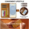 thumbnail image 3 of LC.IMEEKE Leather Case For Samsung Galaxy S25 5G 6.2",Premium PU Leather Flip Folio Wallet Case with Card Slot Magnetic Closure Shockproof Kickstand Protective Phone Cases Cover,Yellow, 3 of 9
