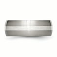 thumbnail image 3 of Titanium Sterling Silver Inlay 8mm Brushed Band Ring 10 Size, 3 of 6