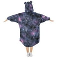 thumbnail image 2 of FORMRS Wearable Blanket Hoodie with Sleeves for Kids Cozy Flannel Sweatshirt, Purple Sky Pattern, 2 of 7