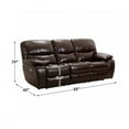 thumbnail image 3 of Pemberly Row 19.5" Traditional Faux Leather Power Double Reclining Sofa in Brown, 3 of 7