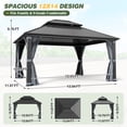 thumbnail image 2 of Howsvn 12‘ x 14’ Outdoor Gazebo with Double Roof, Aluminum Frame, Screen Netting & Privacy Curtains, Pre-installed Hooks for Fan/Light, 2 of 7