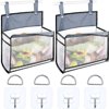 Bath Toy Organizer with Extra Large Opening and Multiple Ways to Hang, Bottom Zipper Storage Bag - Includes 4 Adhesive Hooks (Gray, 2 Pieces)