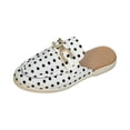 thumbnail image 2 of Mules for Women Almond Toe Faux Leather Flats Slip-on Comfort Backless Loafers Buckle Mule Shoes, 2 of 5