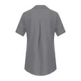 thumbnail image 3 of Aayomet Womens Plus Size Tops Women's Pima Cotton Short Sleeve Workout Shirt Yoga T-Shirt Tee Top,Gray L, 3 of 5