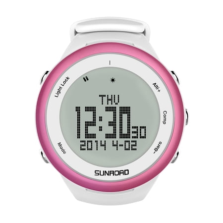 SUNROAD Multifunction Outdoor Digital Sports Watch Compass/Pedometer/Altimeter/Barometer Climbing Running Walking Wrist Watch Purple