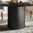 thumbnail image 6 of Dining Table for 4, LEGAHOME 47in Round Kitchen Table with 1.1in Thick Tabletop, Wood Circle Pedestal Table for Dining Room, Black(Only Table), 6 of 7