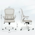 thumbnail image 3 of MAYEERTY Ergonomic Home Office Chair with Mesh Back, Lumbar Support, Flip-up Armrests for Work & Study, Khaki, 3 of 5