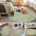 thumbnail image 6 of Turtle Sage Green Round Living Room Rugs 3.3 ft, Lines Floral Mottled Pattern Washable Area Rug with Non-Slip Sturdy Edge Binding Round Front Door Mat Floor Carpet for Entryway, 6 of 9