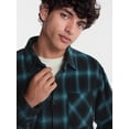 thumbnail image 4 of No Boundaries Boxy Cotton Plaid Flannel with Long Sleeves, Men's and Big Men's XS-4XLT, 4 of 5