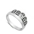 thumbnail image 4 of Oxidized Crown Tiara King Beaded Ring .925 Sterling Silver Band Jewelry Female Male Unisex Size 6, 4 of 4