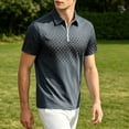 thumbnail image 5 of FRSASU Polo Shirts for Men Loose Fit Short Sleeve Contrast Color Print Quarter-Zip Golf Shirt Summer Spring Casual Tops Gray, 5 of 6
