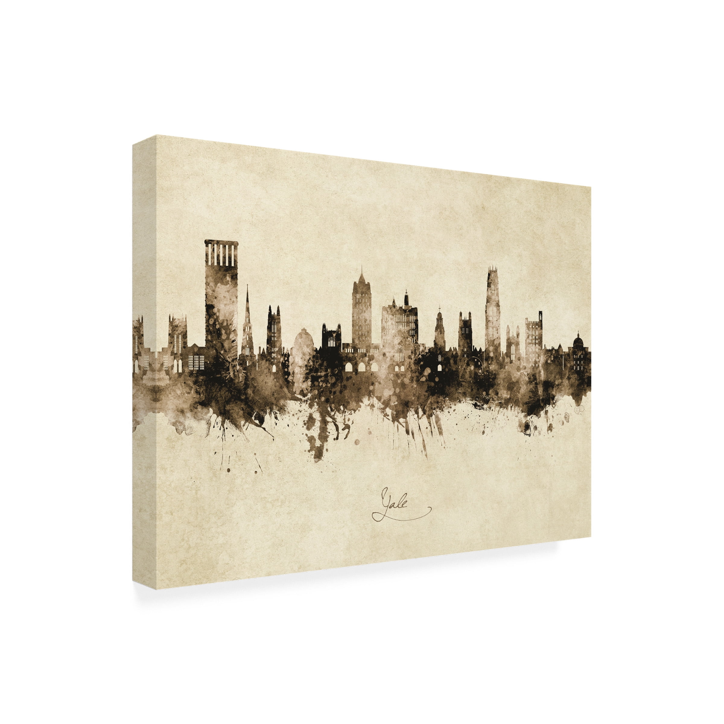 Michael Tompsett 'Yale Connecticut Skyline Vintage' Canvas Art