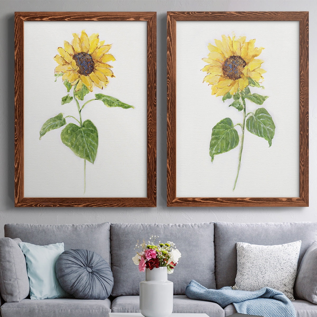 Sunflower I - Premium Framed Canvas 2 Piece Set - Ready to Hang