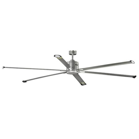 

Hubbell Industrial 96 in. Indoor/Outdoor Nickel Dual Mount Ceiling Fan with Wall Control