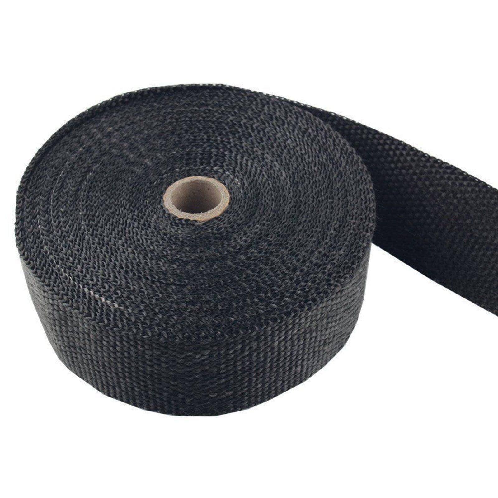 Confote 2 Roll x 2" 50Ft Black Fiberglass Exhaust Header Heat Wrap Tape + 20 Ties Kit