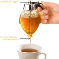 thumbnail image 5 of BPPEG 8Oz No Drip Glass Honey Dispenser with Plastic Top Honeycomb-Style Syrup Server and Bee-Themed Storage Jar with Stand 6", 5 of 7
