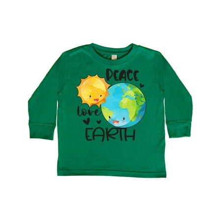 

Inktastic Earth Day Peace Love Earth Gift Toddler Boy or Toddler Girl Long Sleeve T-Shirt
