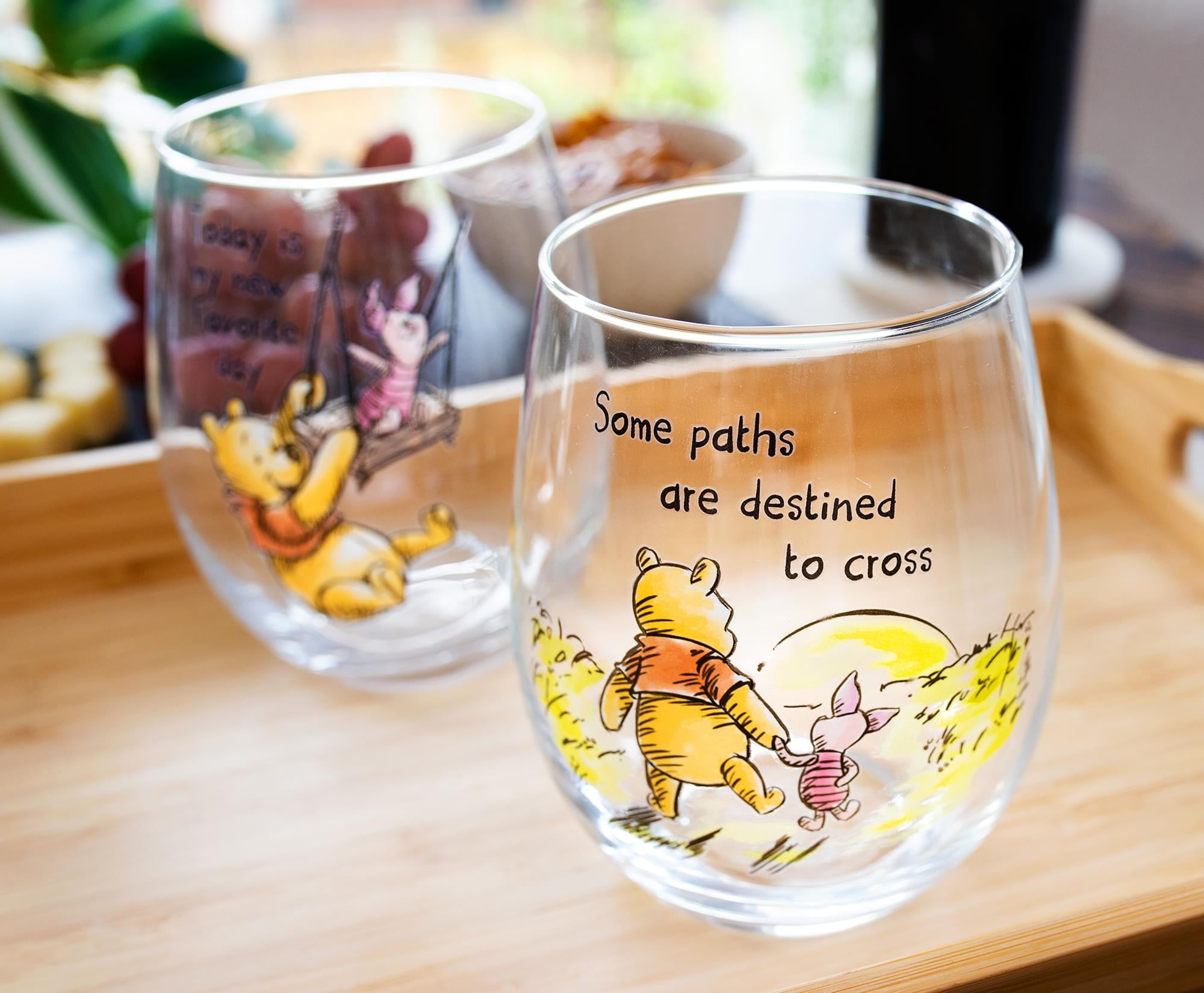 Disney The Fox and The Hound 20-Ounce Teardrop Stemless Wine Glass | Set of 2