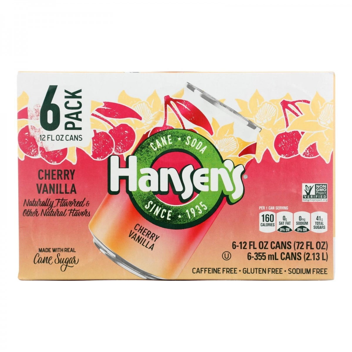 (4 Pack)Hansen's Beverages Soda Sugar Free, 12 fz.