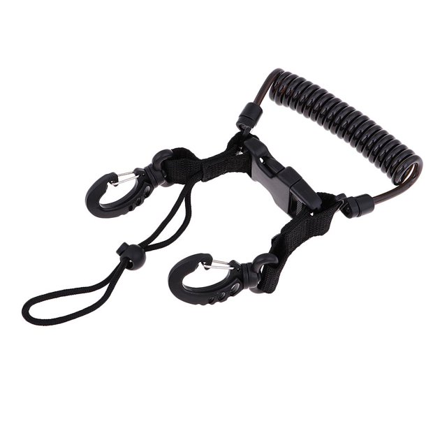 Cordón de bobina de buceo con broches y hebillas de liberación rápida Negro shamjiam Cordón de buceo