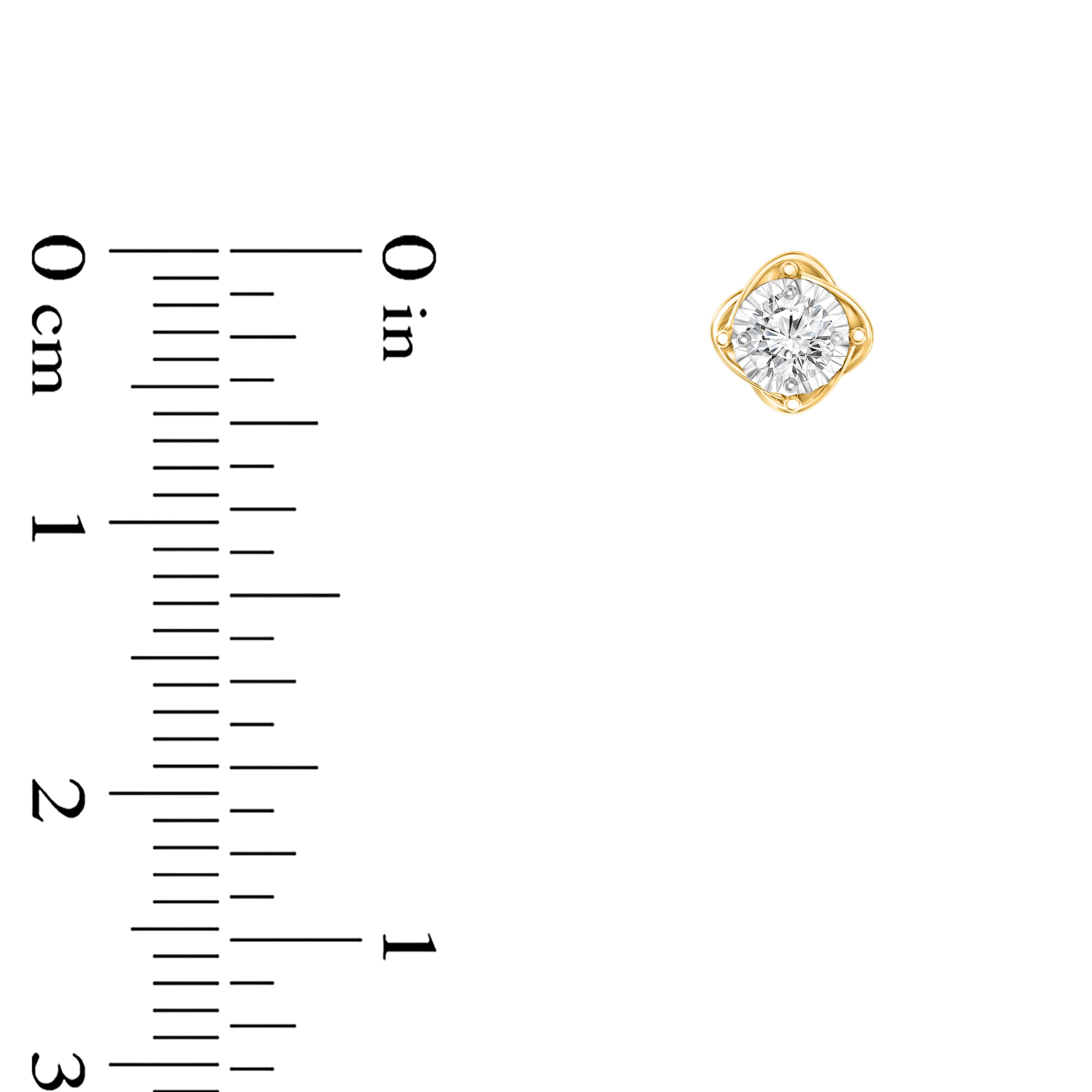 Diamaison 1/4 Cttw Natural White Diamond Stud Earrings for Adult in 10Ktt Gold