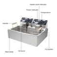 thumbnail image 6 of Large Electric Fryer, 12.7Qt Stainless Steel Single-Cylinder Deep Fryer with Basket Silver, 6 of 8