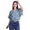 thumbnail image 2 of Moomaya Printed Womens Wrap Blouse Moss Georgette Elastic Waist Summer&nbsp;Crop Top, 2 of 5