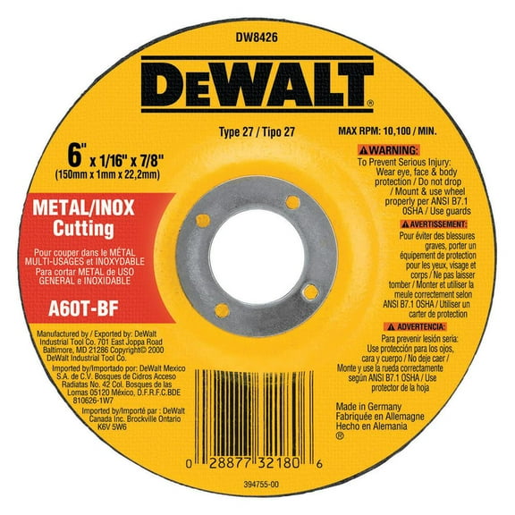 Dewalt-DW8426 6 In. x .045 In. x 7/8 In. Metal Cutting Wheel
