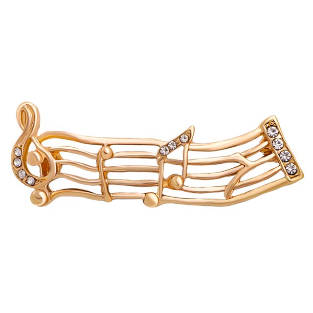 KAKOWELY Broche Notes de Musique Broche en Alliage avec Strass Cloutés, 1.97x"X0.71"X0.39 Pouces