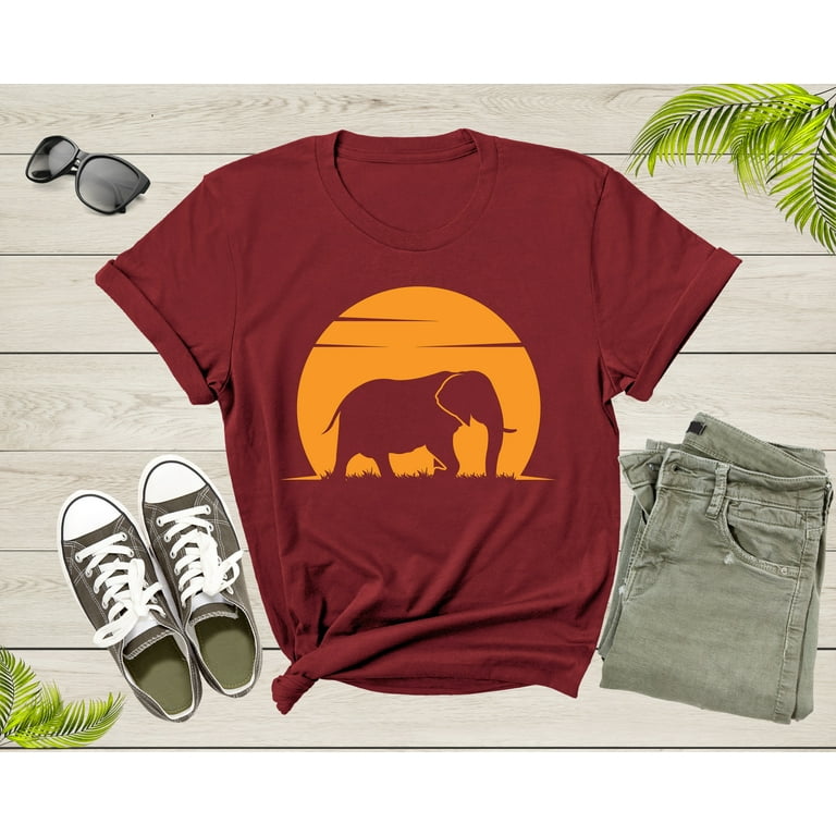 Retro Baby Elephant Shirt Cute Elephant Sunset Africa Safari Retro Baby Elephant Shirt Cute Elephant Sunset Africa Safari