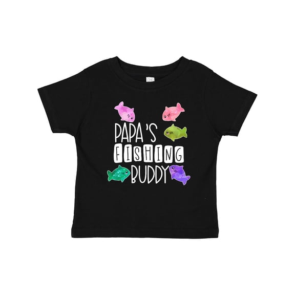 Inktastic Papa's Fishing Buddy with Colorful Fish Boys or Girls Baby T-Shirt