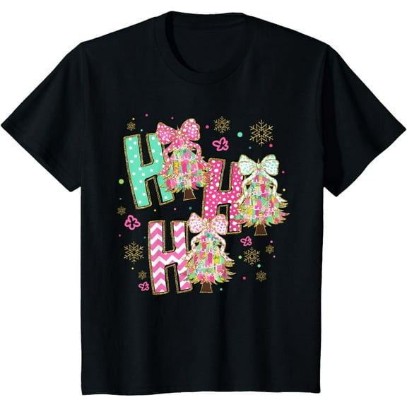 Kids Girls Christmas Tee with Cute Holiday Graphic