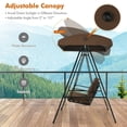 thumbnail image 5 of Spaco Outdoor 3-Seat Porch Swing with Heavy Duty Steel Frame, Porch Swing with Adjust Canopy and Cushions, Porch Swing for Outdoor as Garden, Patio, Coffee, 5 of 9