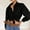 Black, variant on Women's Floral Lace-Up Boho Blouse Puff Long Sleeve Eyelet Button Down Shirt Hollow Out Turn Down Collar Top Dressy Casual​​ White