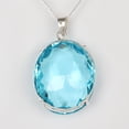 thumbnail image 3 of GEMHUB 11.70 Gram Blue Topaz Gemstone Pendant, Fine 925 Sterling Silver Oval Shape Citrine Pendant, 3 of 4