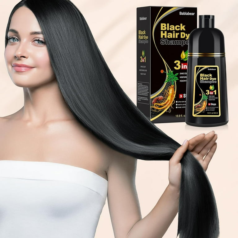 Meidu 500ML Instant Brown Hair Dye Shampoo, 3 in 1, Covers 100