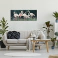 thumbnail image 2 of Stupell Flock of Flamingos Tropical Waters Animals & Insects Painting Gallery Wrapped Canvas Print Wall Art, 2 of 7