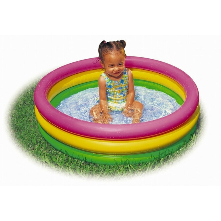 2 Intex Sunset Glow Inflatable Colorful Baby Swimming Pool Multicolored Walmart Com