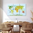 thumbnail image 3 of Elephant Stock Animals Of The World Wall Art - Horizontal Multi Panel Canvas - Kids Room Wall Decor - Map Multi Panel - Green And Blue Decor - 57" x 36", 3 of 8