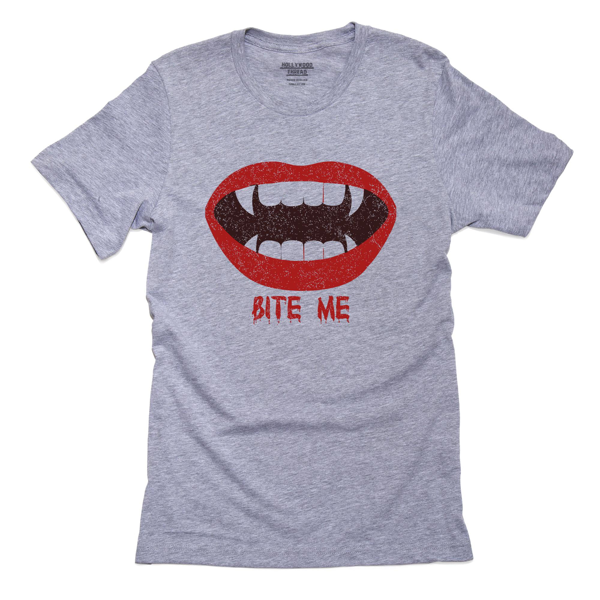 Bite Me Funny V-Neck T-Shirt vampires only