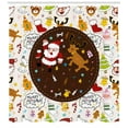thumbnail image 3 of Ambesonne Christmas Shower Curtain, Dancing Santa Deer, 69"Wx84"L, Multicolor, 3 of 3