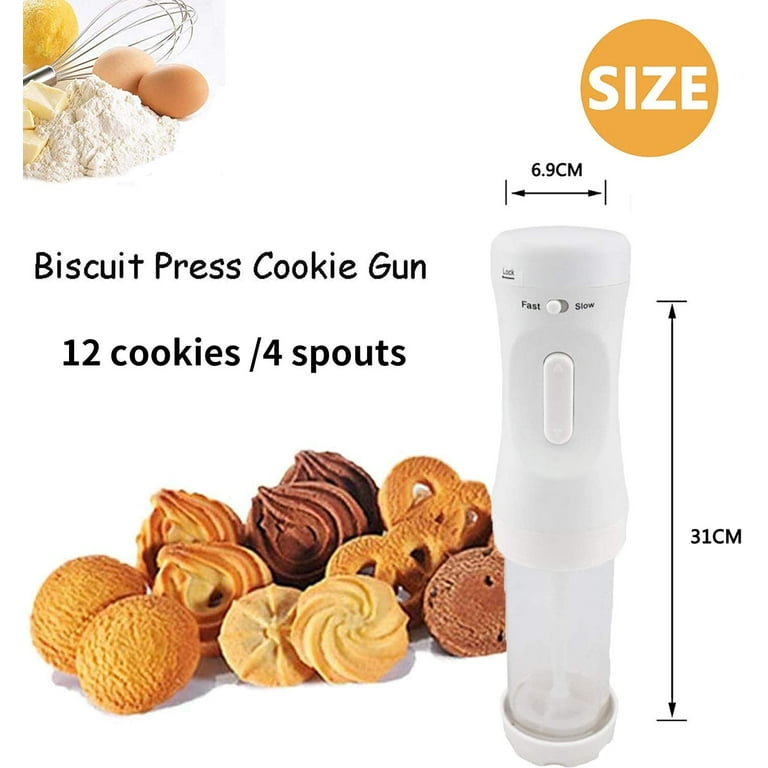 Electric Cookie Press Gun,Cookie Making kit with 12 Discs and 4