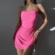 thumbnail image 2 of Gibobby Vestidos de noche cortos Vestido de poliéster con falda corta y corte entallado con parche de diamante rosa y tirantes sin espalda sexi a la moda para mujer(Rosa caliente,CH), 2 of 5