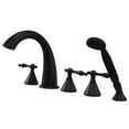 thumbnail image 1 of Ensemble de Remplissage de Baignoire Romaine 5 Pcs avec Douchette - Finition Bronze Huilé, 1 of 1