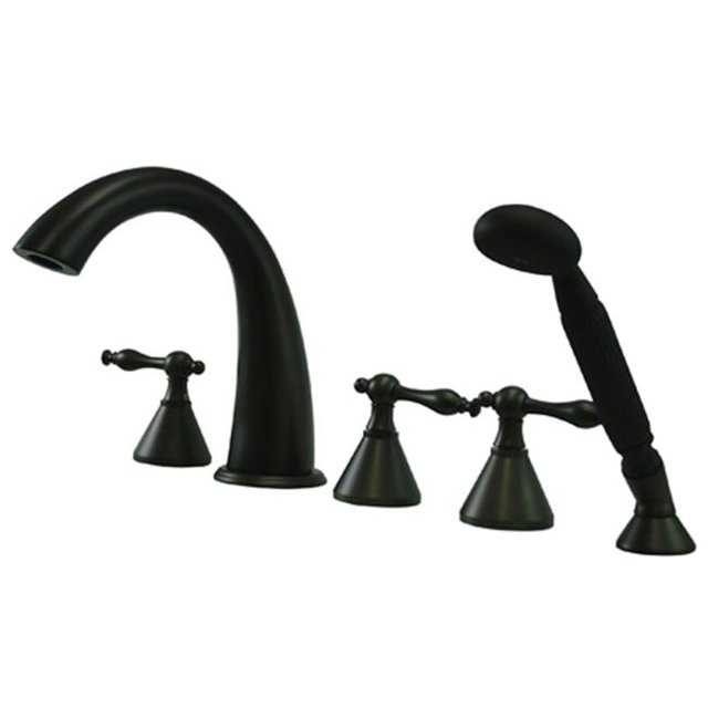 Ensemble de Remplissage de Baignoire Romaine 5 Pcs avec Douchette - Finition Bronze Huilé