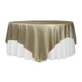 thumbnail image 1 of 1 Pc, Square 90"X90" Satin Table Overlay - Taupe For Wedding Or Event Decor, 1 of 1
