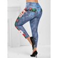 thumbnail image 4 of Impresión 3D Dibujos animados de dibujos animados Plaid Papá Noel Santa Claus Navidad más Tamaño Jeggings Rosegal Leggings de talla grande, 4 of 5